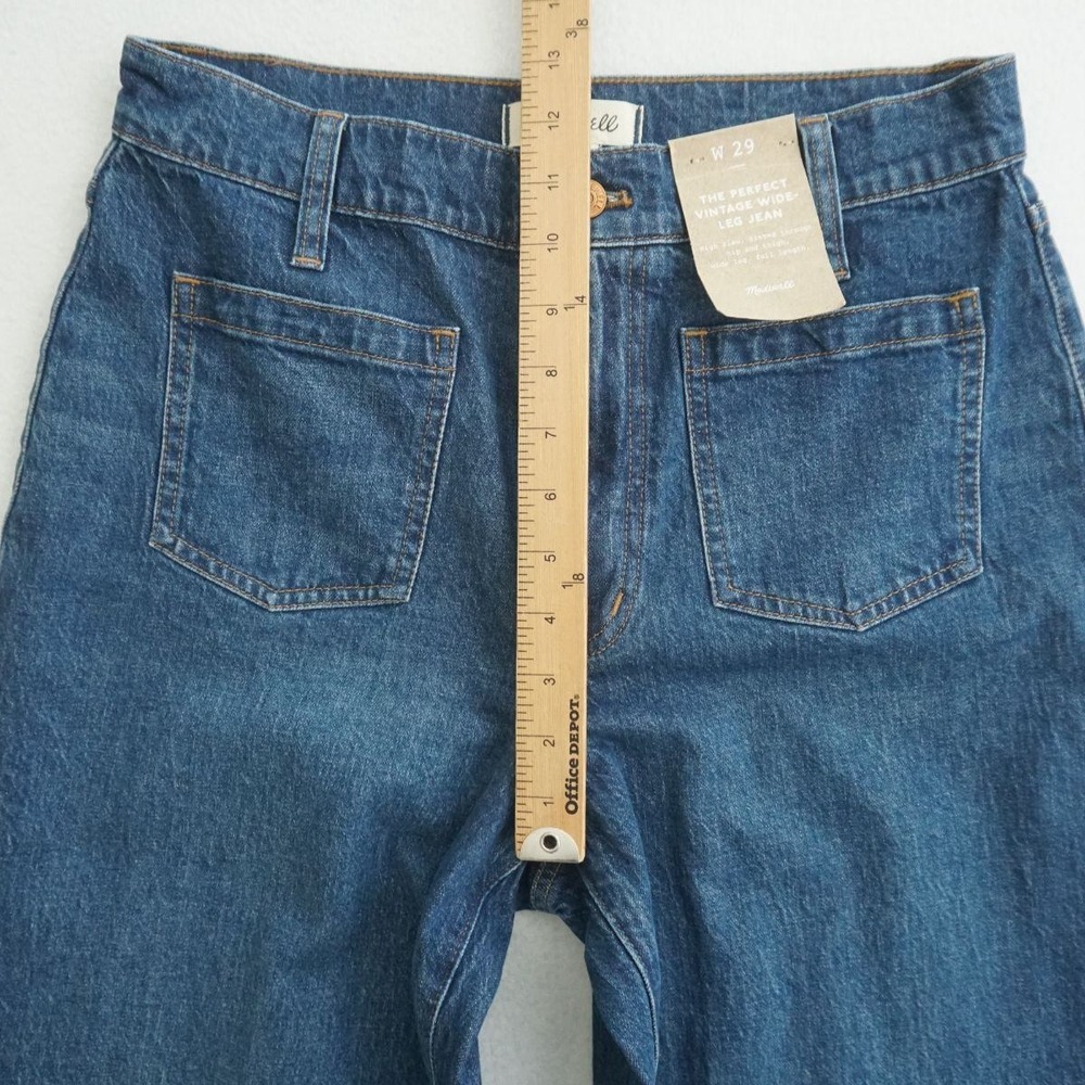 Madewell The Perfect Vintage Wide Leg Jeans Womens Sz 29 High Rise Patch Pocket - Picture 6 of 11
